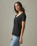 Women's Classic Cotton Scoop Tee - Black